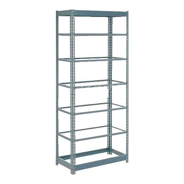 Heavy Duty Shelving 36W x 12D x 96H With 7 Shelves, No Deck, Gray